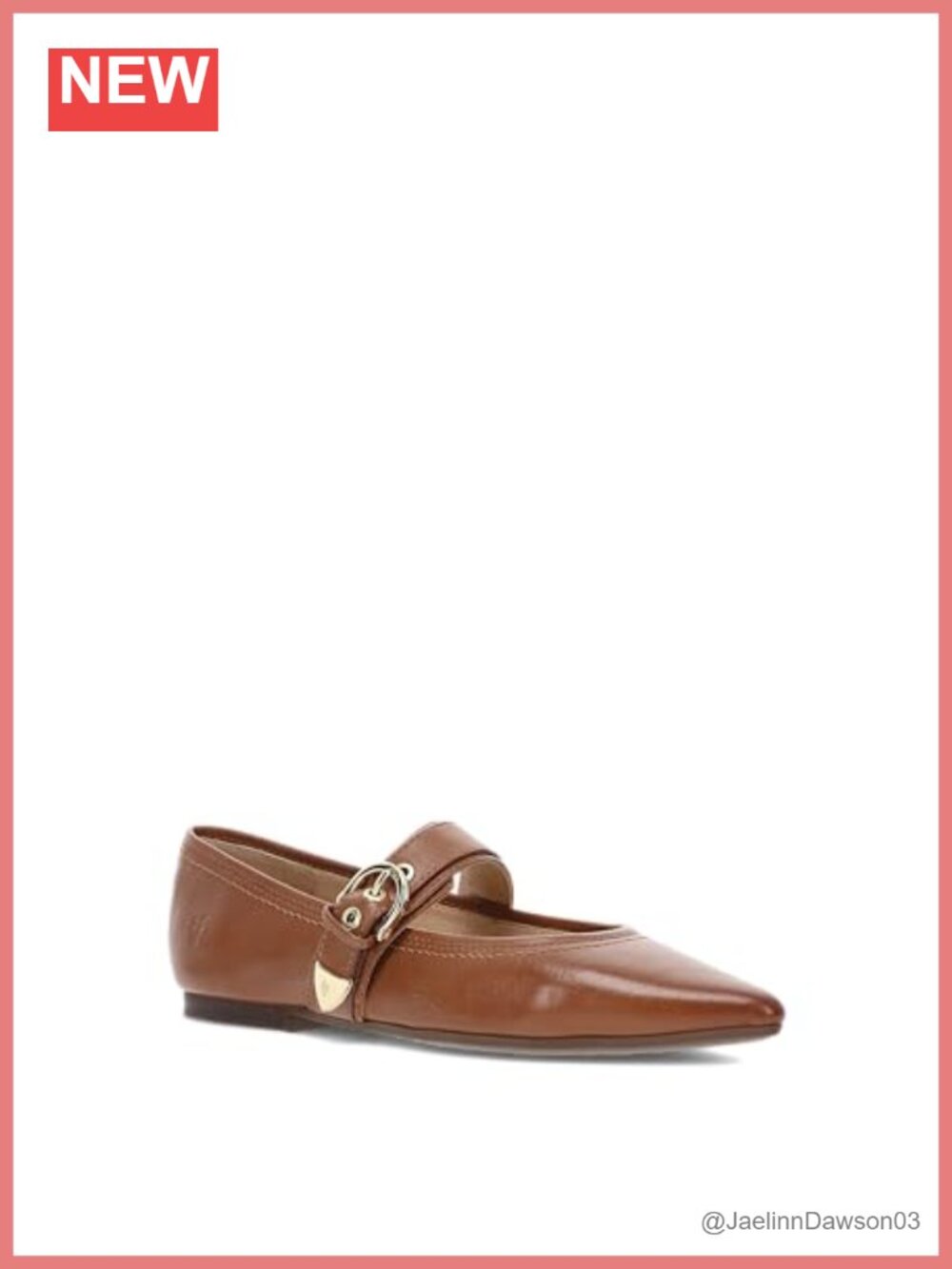 Frye Heather Buckle Mary Jane Flats | Full Grain Leather, Pointed Toe,